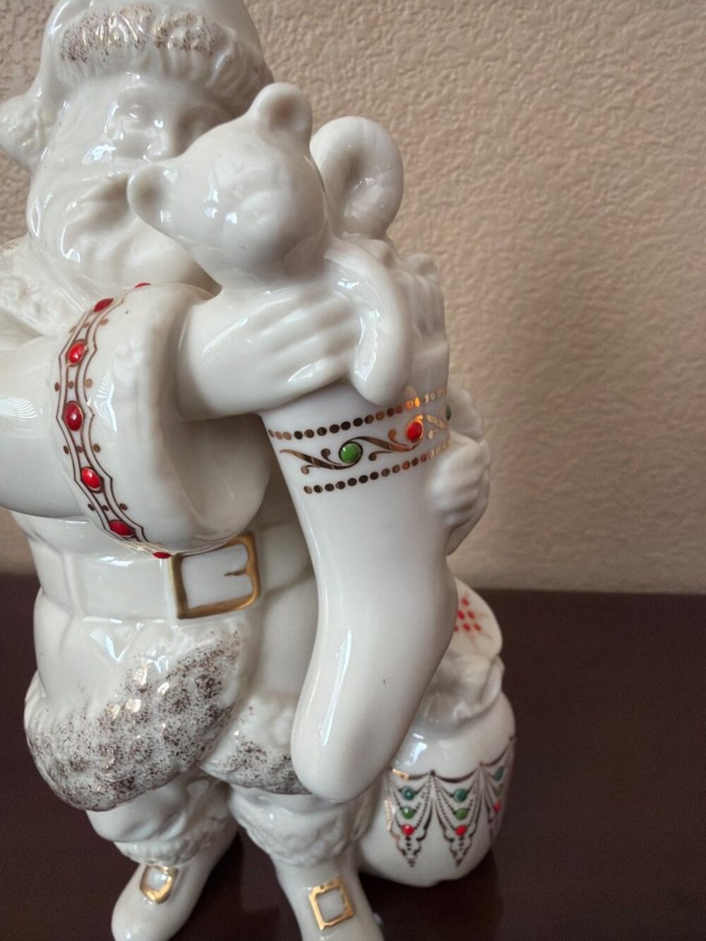Lenox China Jewels Twas the Night Santa Claus Stocking Porcelain Figurine 8.5" - Picture 5 of 11